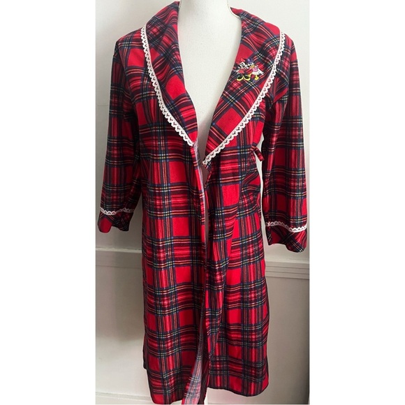 Disney • NWT Vintage Red Plaid Robe Minnie and Daisy Duck - Picture 1 of 7